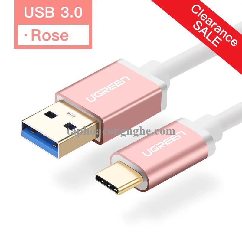 Ugreen 30537 0.5M màu Hồng Cáp USB TypeC sang USB 3.0 cao cấp US187 30030537